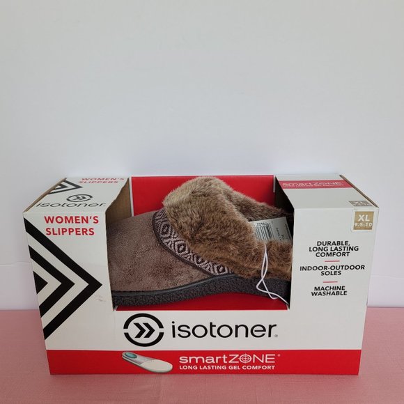 ISOTONER SmartZone Gel Comfort Women’s Slippers-Smoky Taupe color ⭐ - Picture 1 of 12